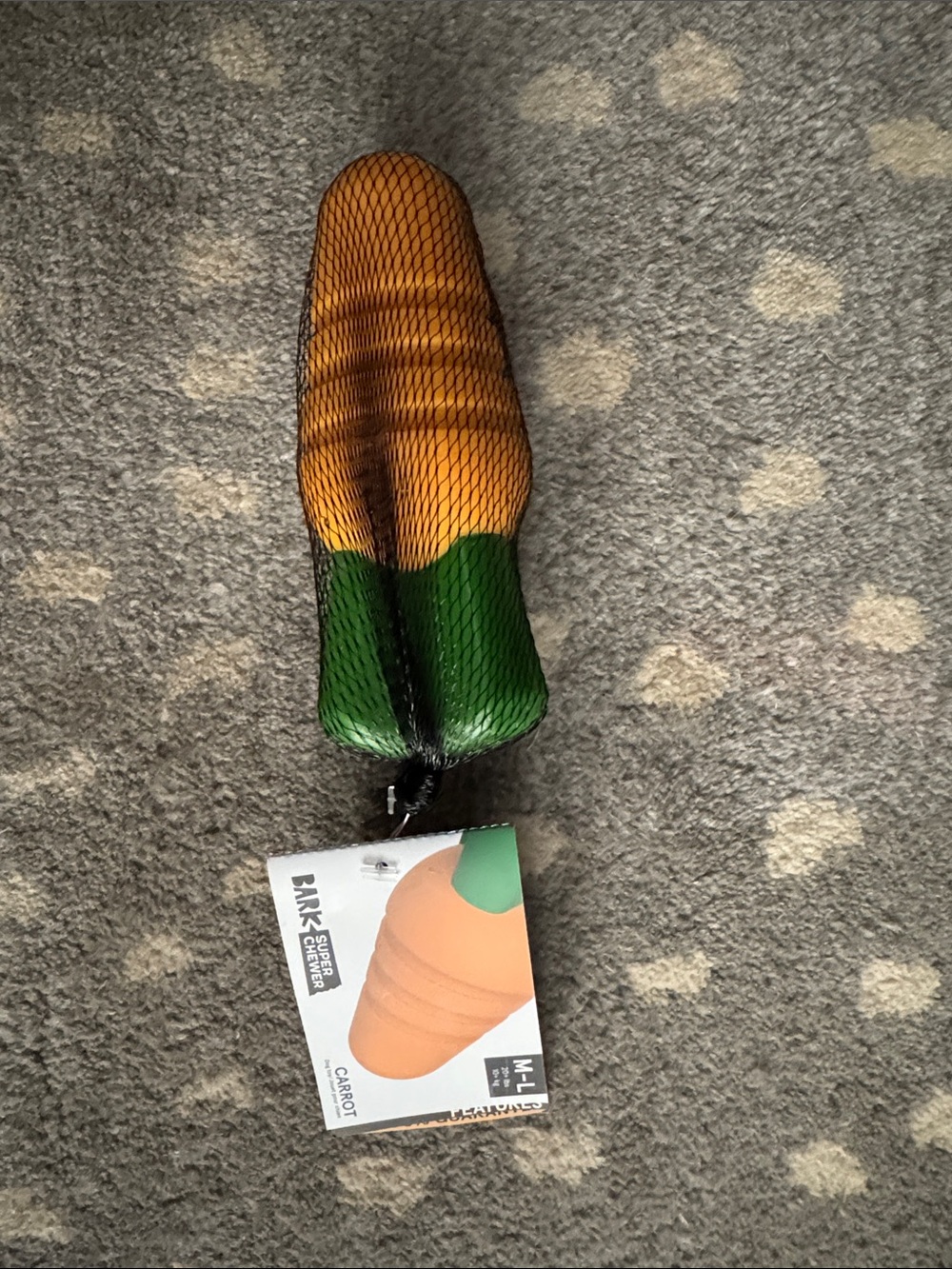 Bark Super Chewer Carrot Dog Chew Toy